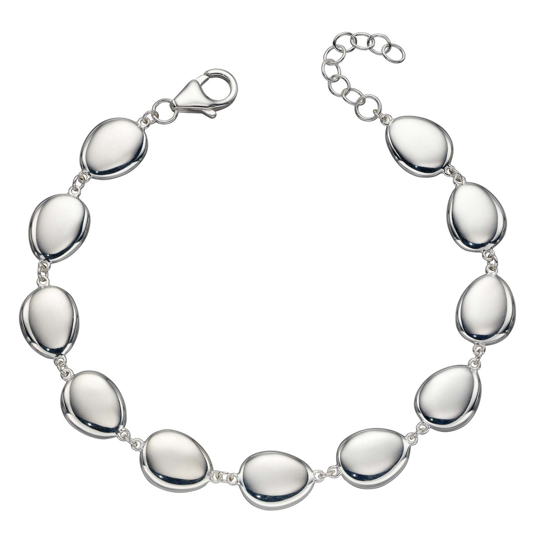 SILVER PEBBLE BRACELET.