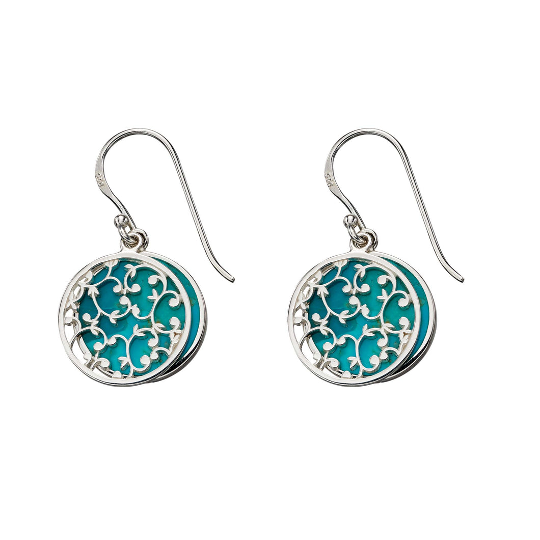 TURQUOISE FILIGIRI EARRINGS.