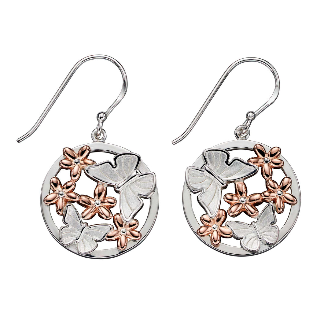 BUTTERFLY FLORAL EARRINGS.