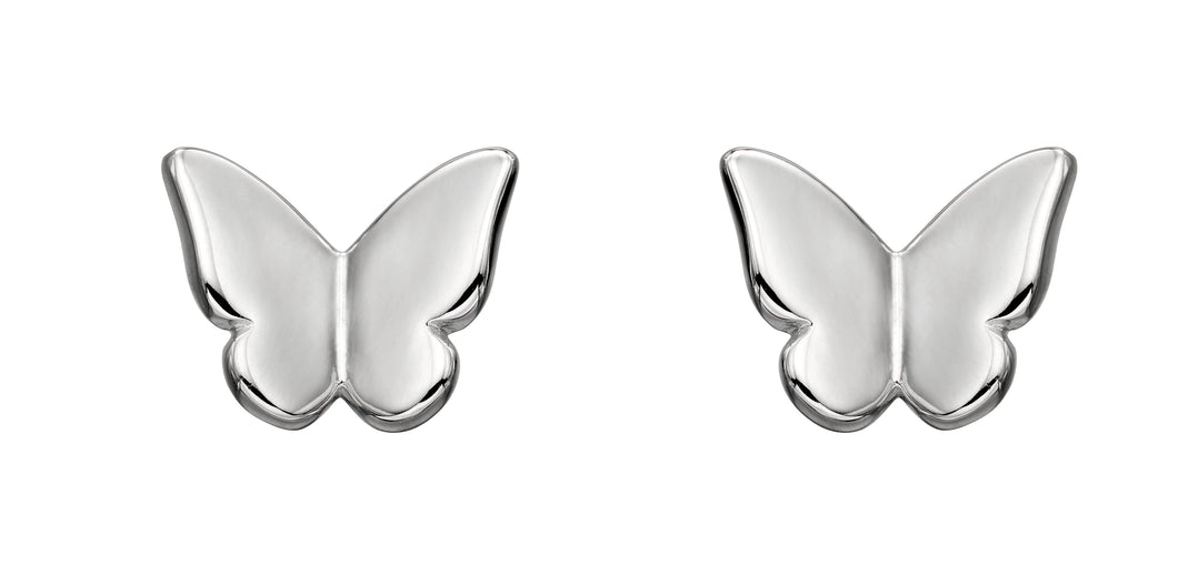 SILVER BUTTERFLY STUD EARRINGS