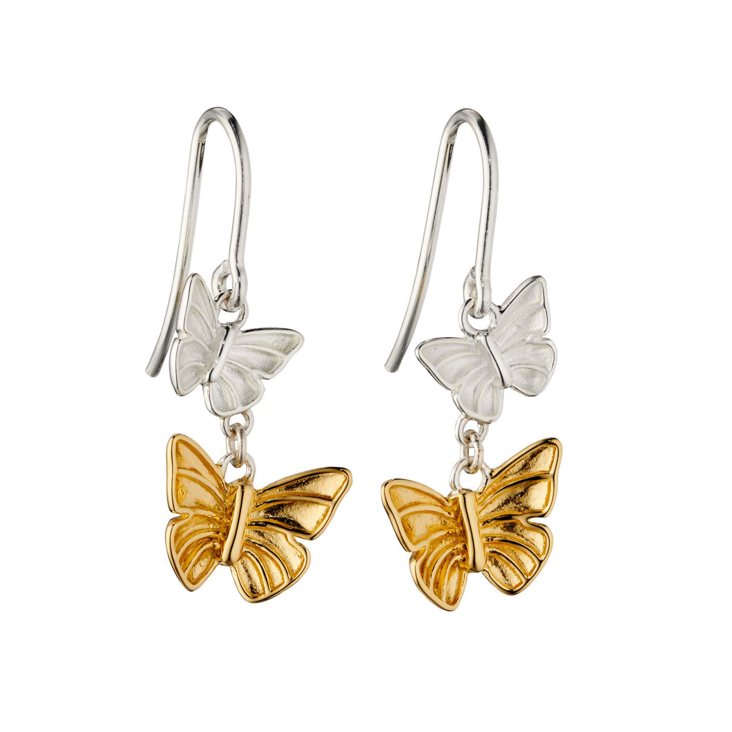 BUTTERFLY DROP EARRINGS.