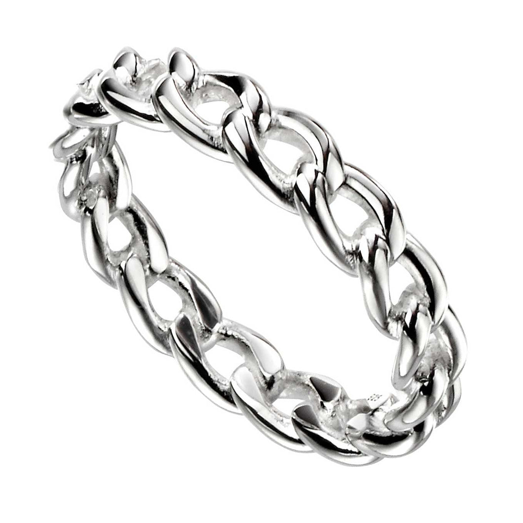 CURB CHAIN SILVER RING