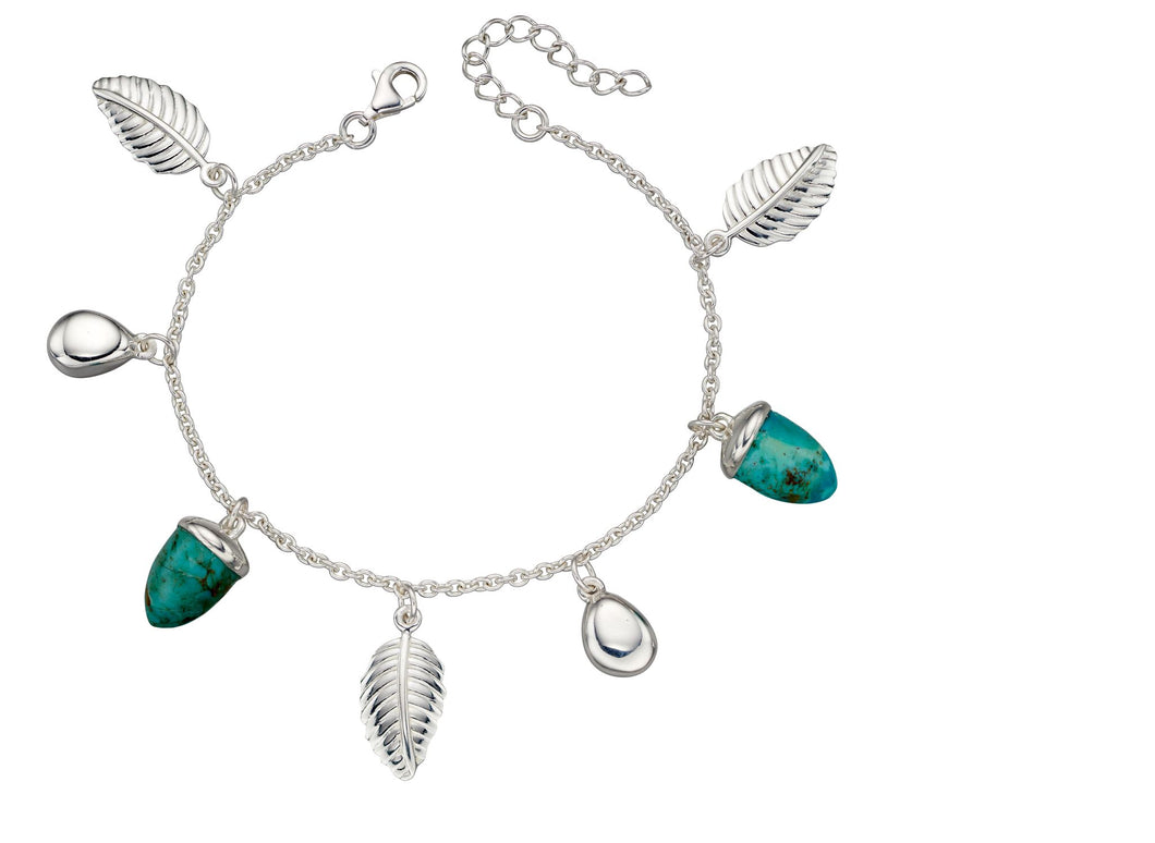 TURQUOISE ACORN LEAF BRACELET